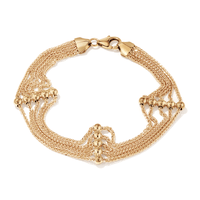 19cm Five-Strand Ball-Linked Cable Bracelet in 9kt Yellow Gold Bracelets Bevilles 