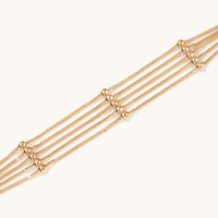 19cm Five-Strand Ball-Linked Cable Bracelet in 9kt Yellow Gold Bracelets Bevilles 
