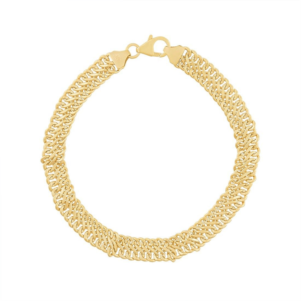 19cm Infinity Curb Bracelet in 9kt Yellow Gold Bracelets Bevilles 