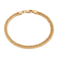 19cm Diamond Cut Curb Bracelet in 9kt Yellow Gold Bracelets Bevilles 