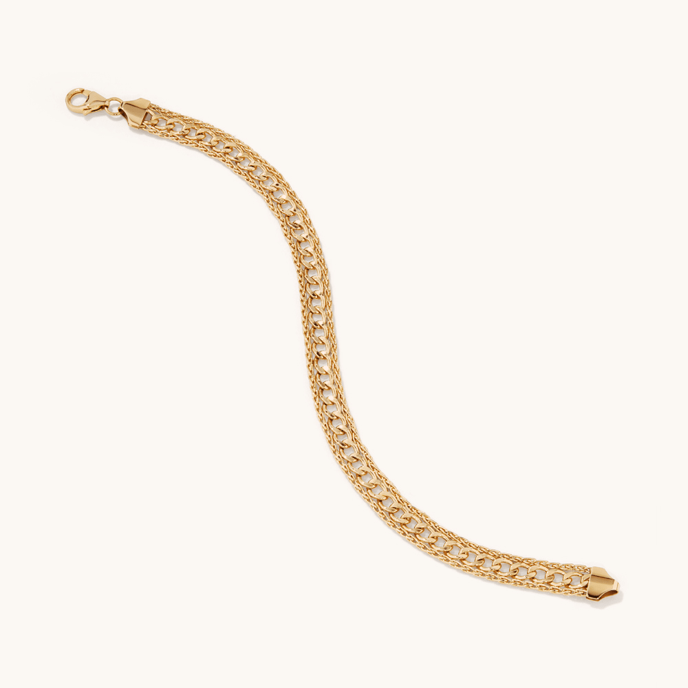 19cm Fancy Curb Bracelet in 9kt Yellow Gold Bracelets Bevilles 