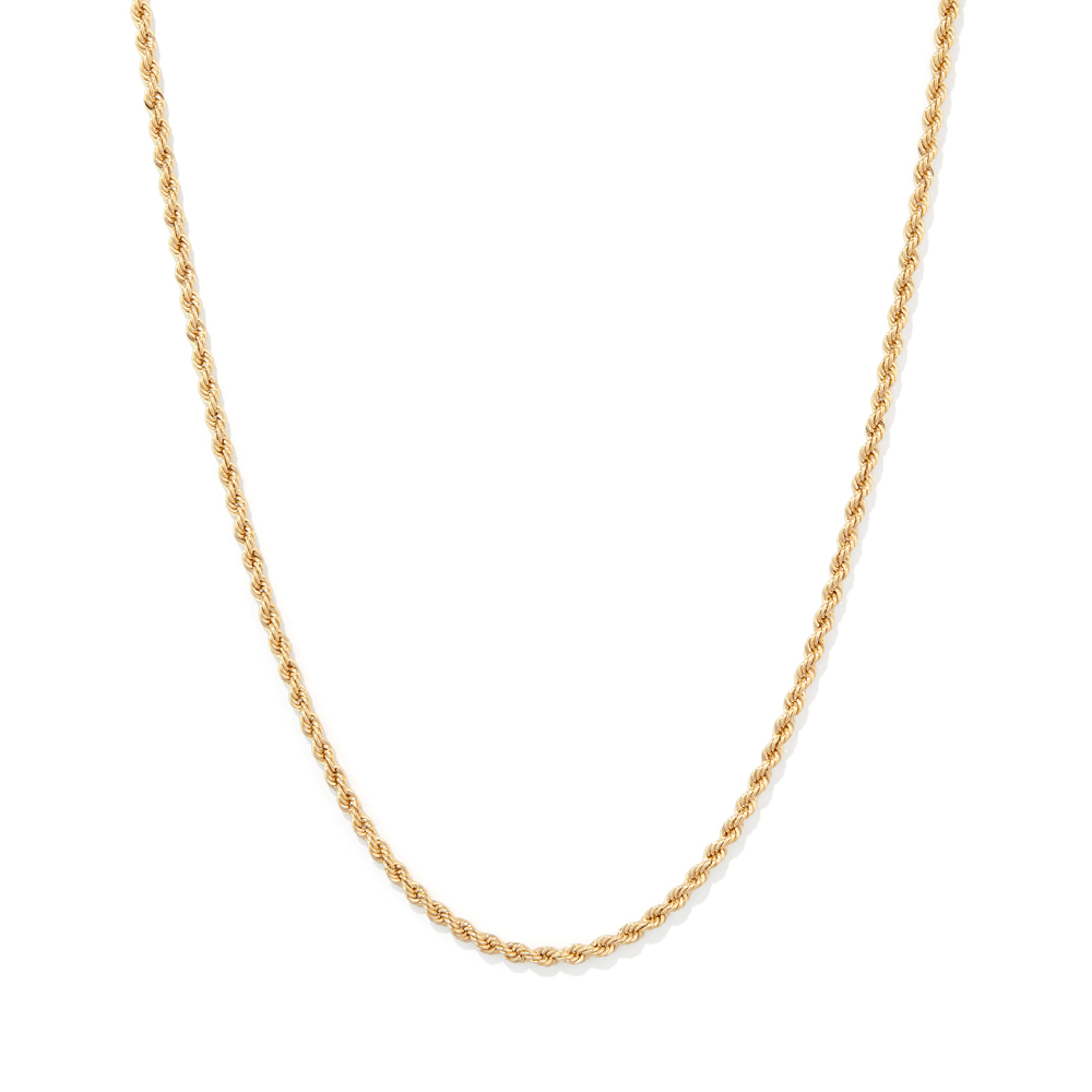 55cm Rope Chain in 9kt Bonded Gold Silver Filled Necklaces Bevilles 