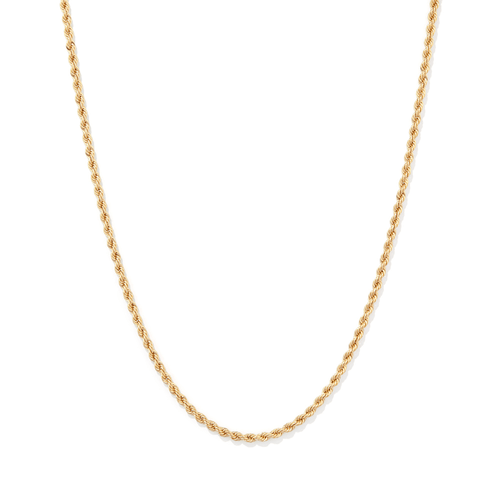 55cm Rope Chain in 9kt Bonded Gold Silver Filled Necklaces Bevilles 