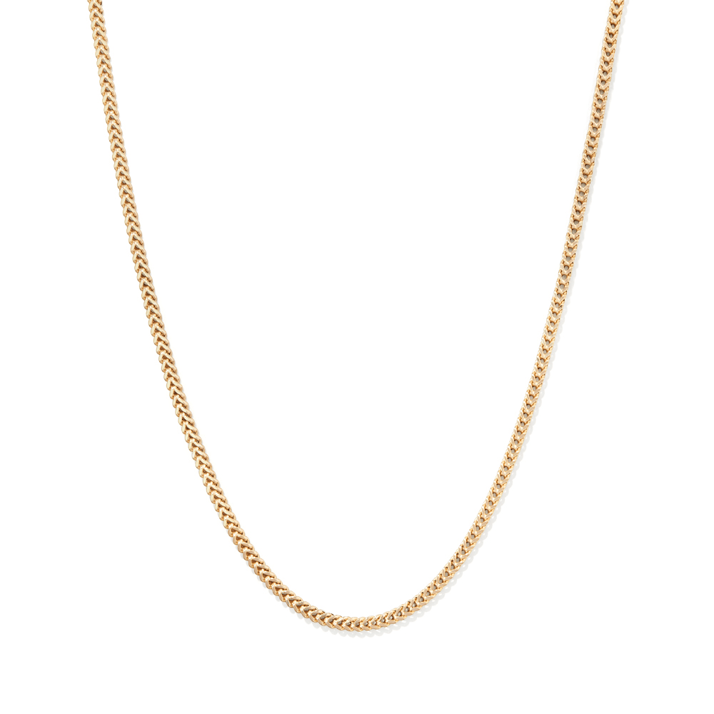 55cm Four-Sided Curb Chain in 9kt Bonded Gold Silver Filled Necklaces Bevilles 