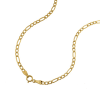 60cm Open Figaro Chain in 9kt Yellow Gold Necklaces Bevilles 