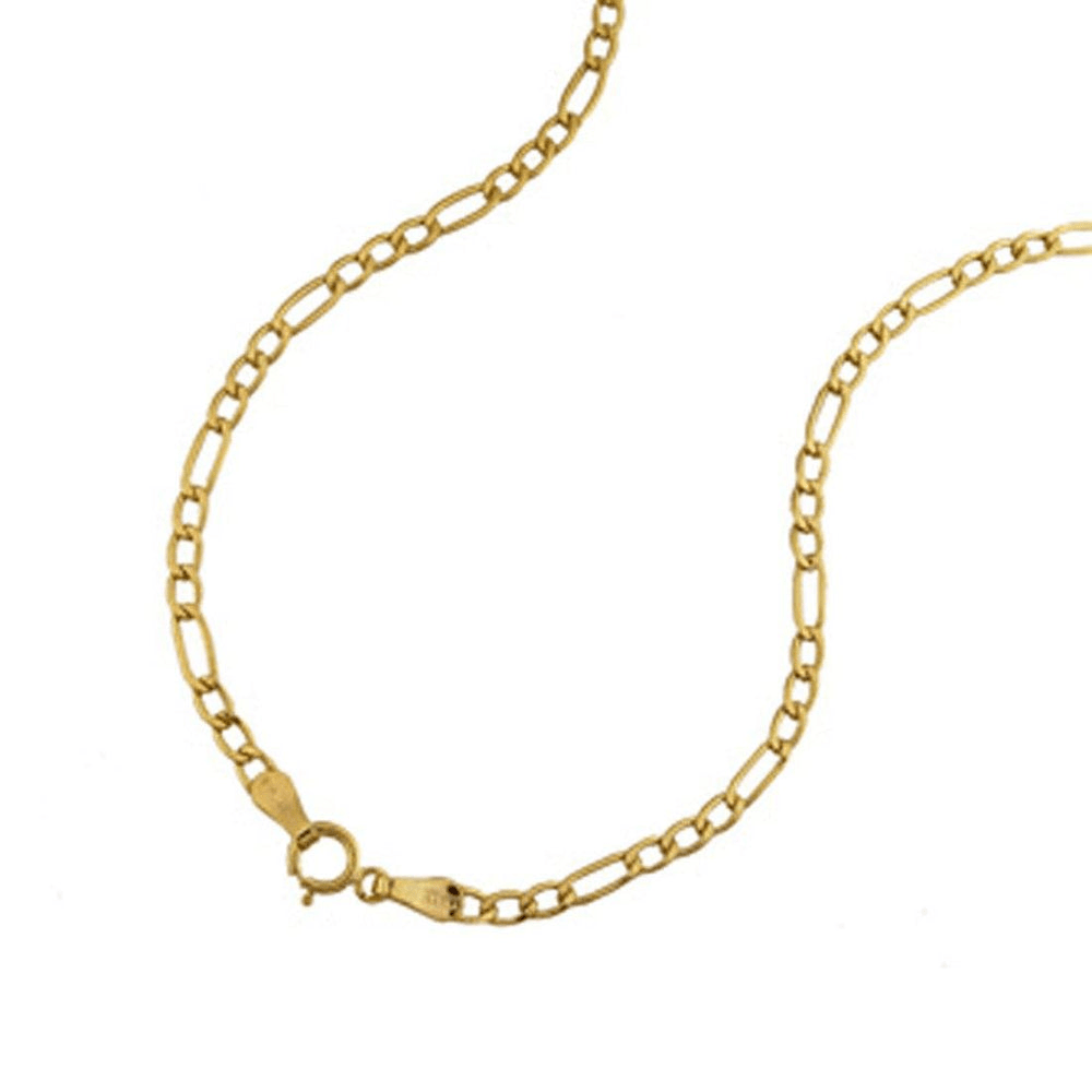 60cm Open Figaro Chain in 9kt Yellow Gold Necklaces Bevilles 