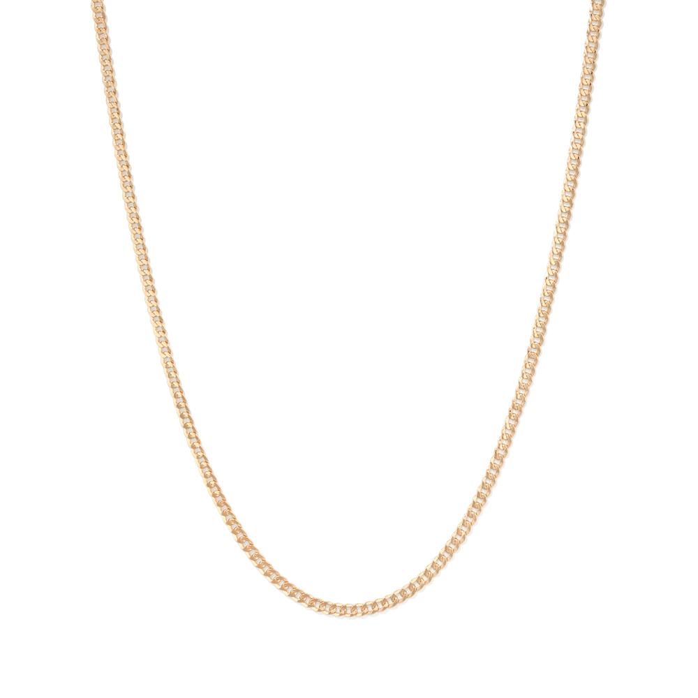 75cm Flat Curb Chain in 9kt Bonded Gold Silver Filled Necklaces Bevilles 