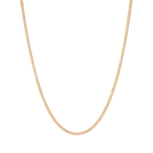 75cm Flat Curb Chain in 9kt Bonded Gold Silver Filled Necklaces Bevilles 