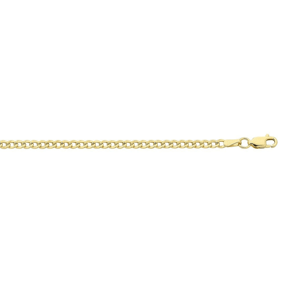 65cm Diamond Cut Curb Chain in 9kt Yellow Gold Necklaces Bevilles 