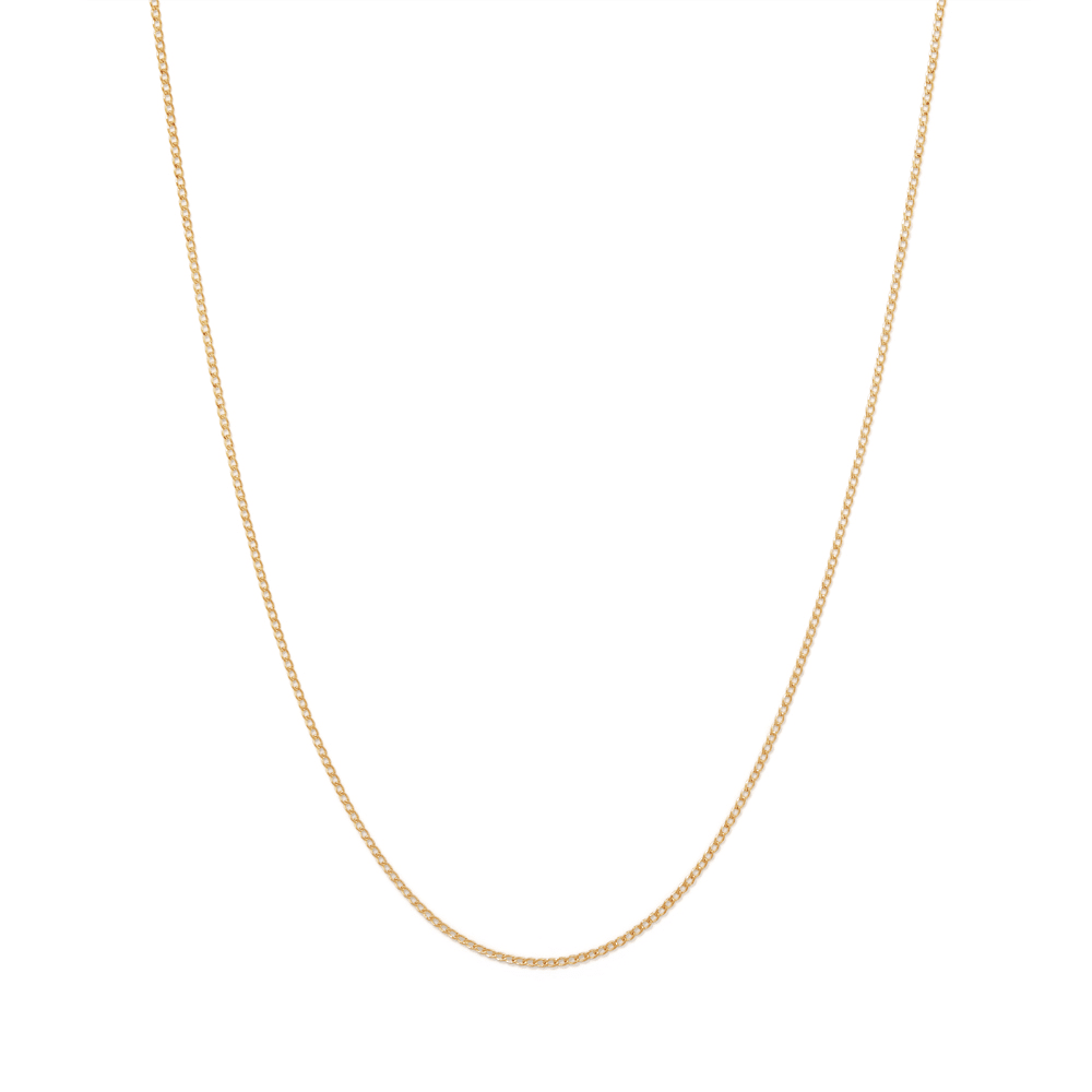 9kt Yellow Gold Diamond Cut Curb Necklace Necklaces Bevilles 