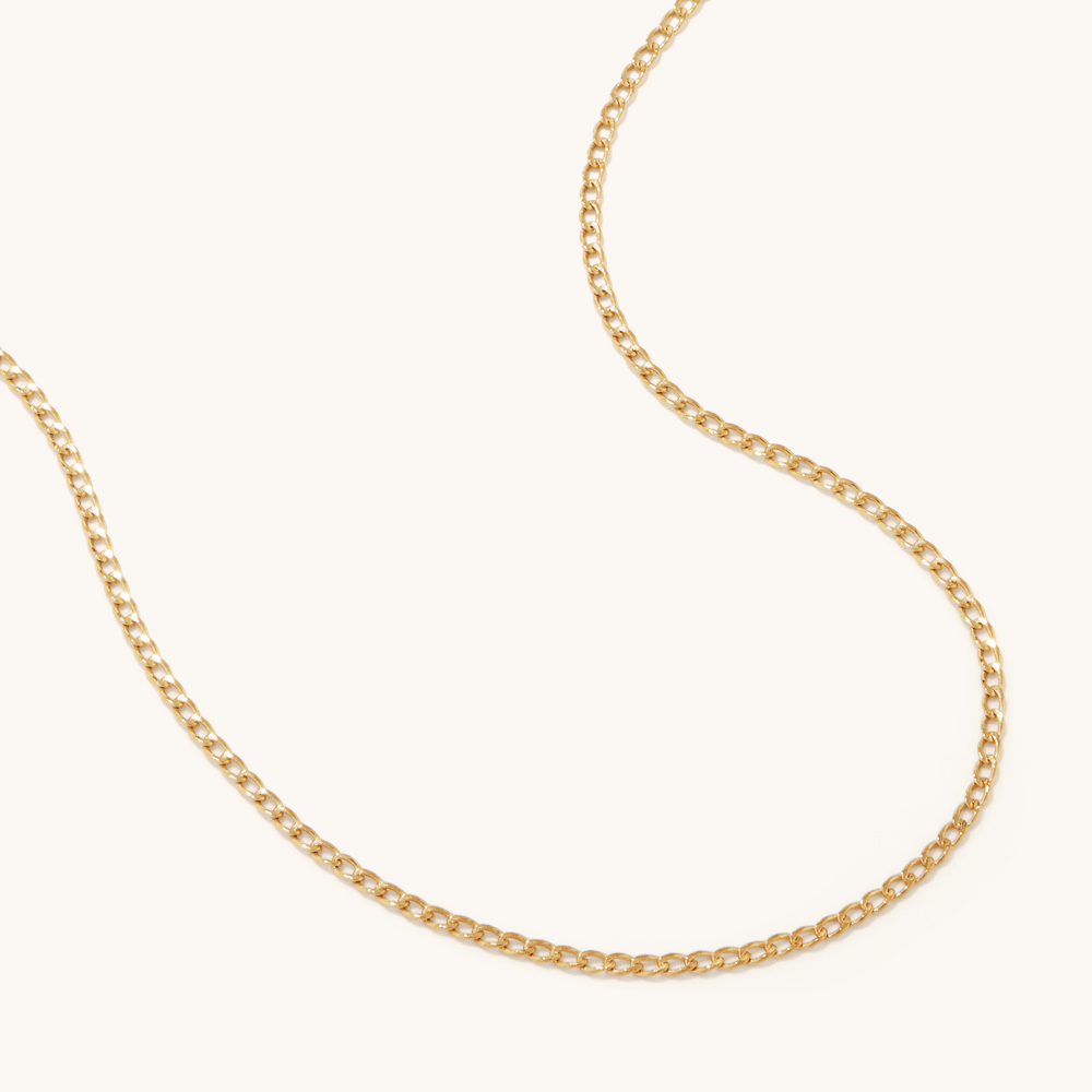 9kt Yellow Gold Diamond Cut Curb Necklace Necklaces Bevilles 