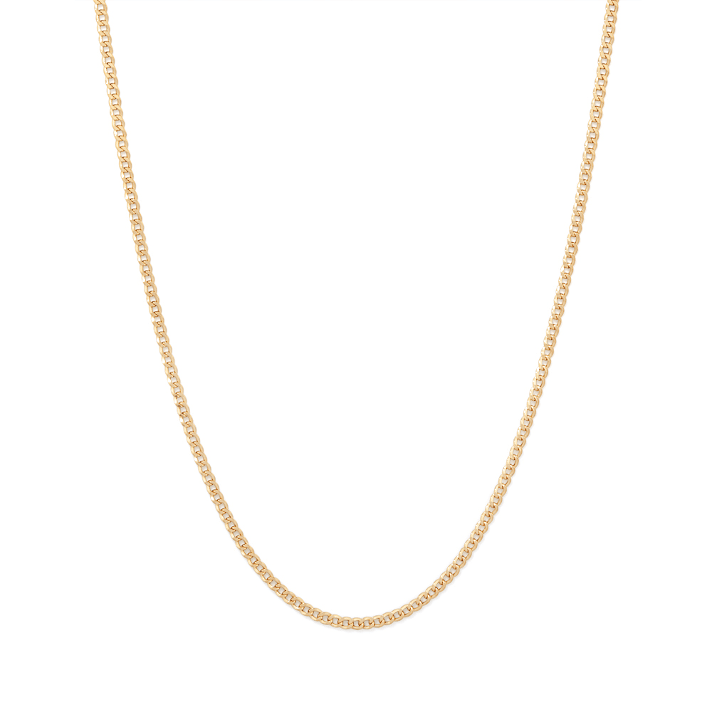 60cm Diamond Cut Curb Chain in 9kt Yellow Gold Necklaces Bevilles 