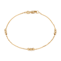 19cm Tripple Ball Station Cable Bracelet in 9kt Yellow Gold Bracelets Bevilles 