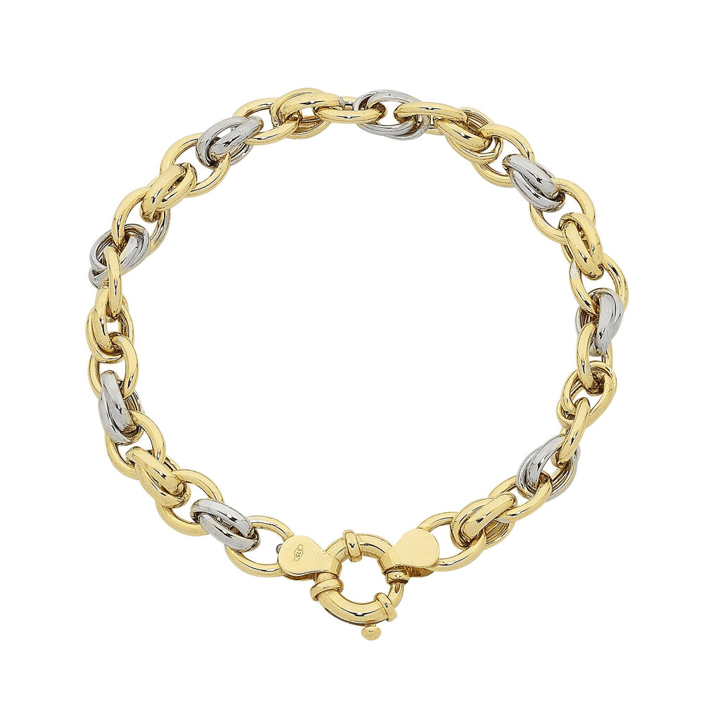 9kt Two Tone Bonded Double Link 20cm Bracelet Bracelets Bevilles 