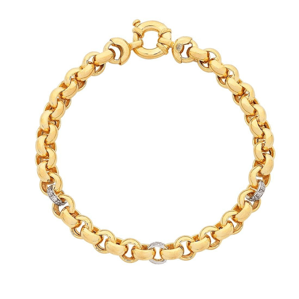 9kt Bonded Gold Silver Filled Belcher Bracelet Bracelets Bevilles 