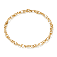 19cm Belcher Twist Bracelet in 9kt Bonded Gold Silver Filled Bracelets Bevilles 