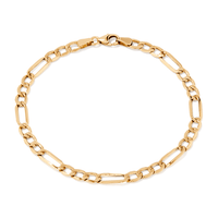 19cm Figaro Bracelet in 9kt Bonded Gold Silver Filled Bracelets Bevilles 