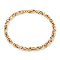 19cm Triple Belcher Twist Bracelet in 9kt Yellow Bonded Gold Bracelets Bevilles 