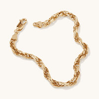 19cm Triple Belcher Twist Bracelet in 9kt Yellow Bonded Gold Bracelets Bevilles 