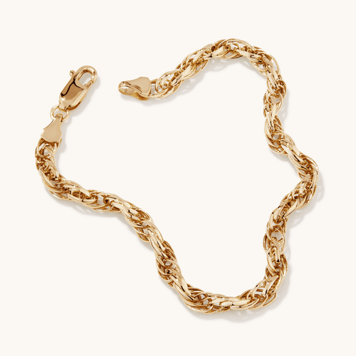19cm Triple Belcher Twist Bracelet in 9kt Yellow Bonded Gold Bracelets Bevilles 