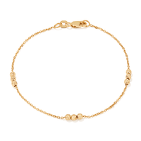 19cm Ball Station Cable Bracelet in 9kt Bonded Gold Silver Filled Bracelets Bevilles 