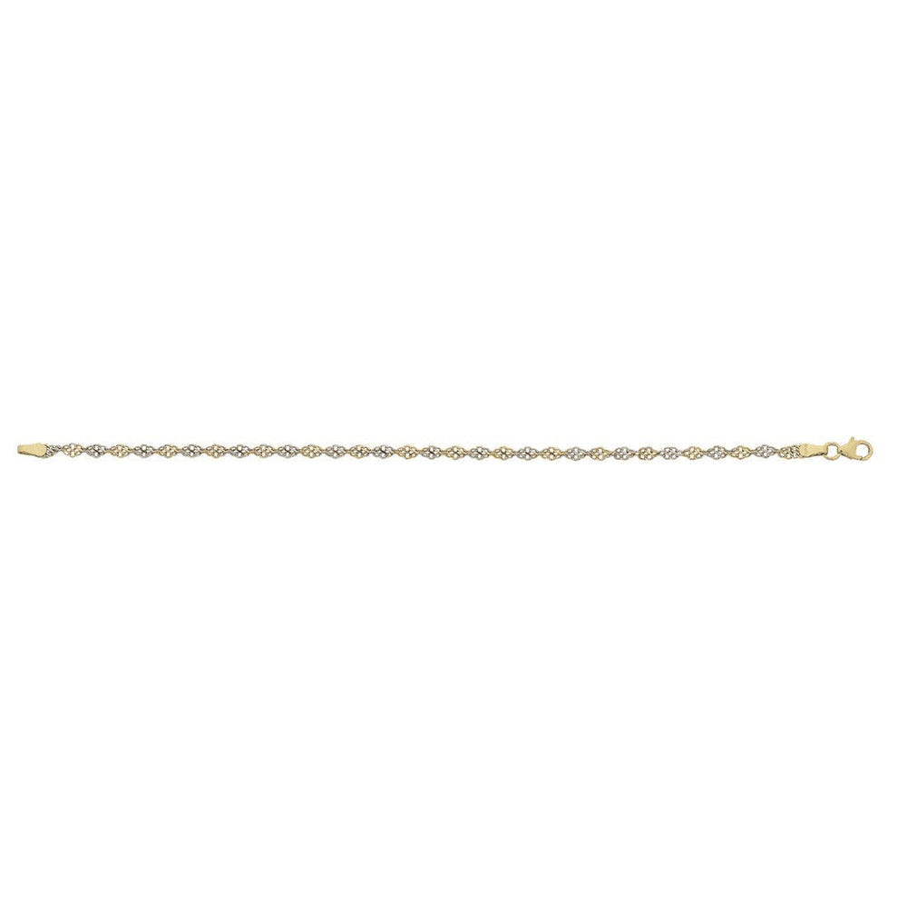 9kt Bonded Gold Silver Filled Two Tone Singapore Bracelet Bracelets Bevilles 