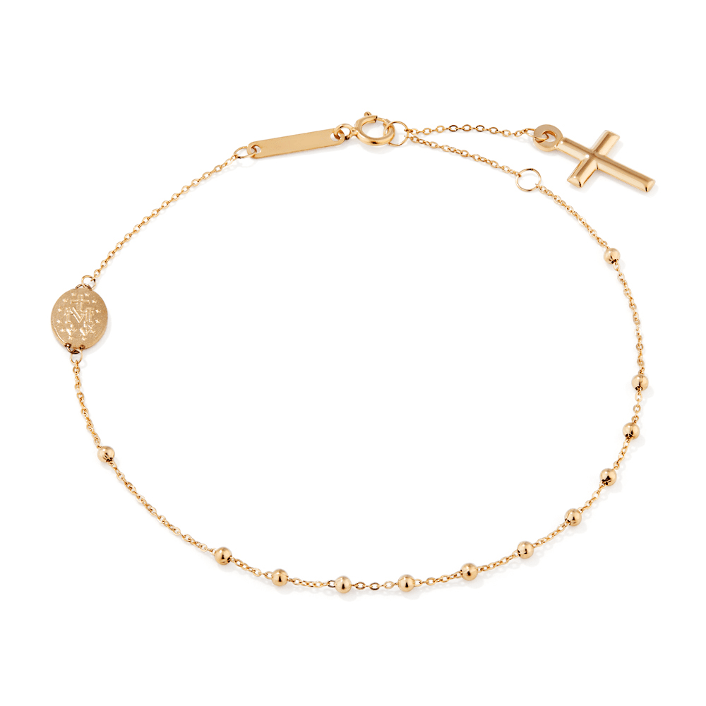 18.5cm Rosary Bracelet in 9kt Yellow Gold Bracelets Bevilles 