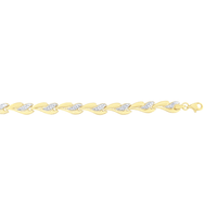 9ct Yellow Gold Silver Infused Two Tone Fancy Bracelet Bevilles Jewellers 