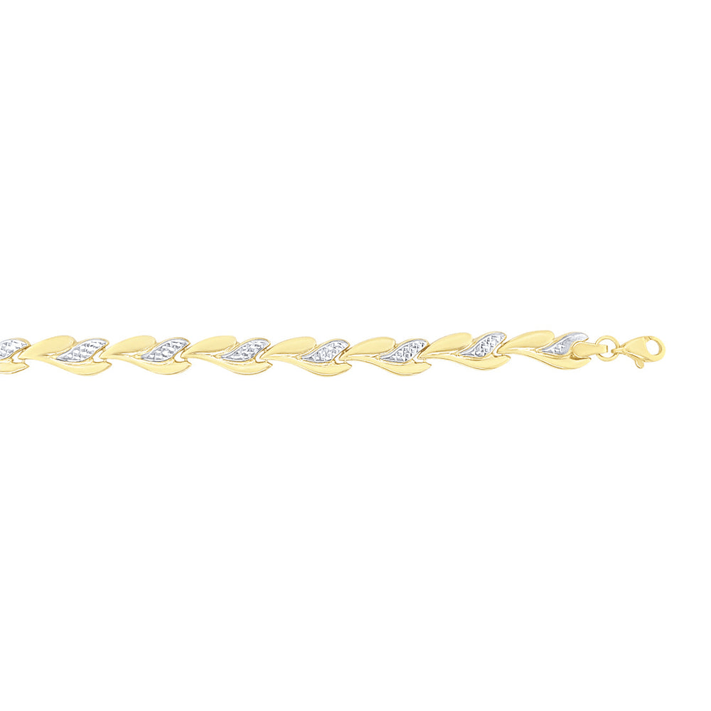 9ct Yellow Gold Silver Infused Two Tone Fancy Bracelet Bevilles Jewellers 