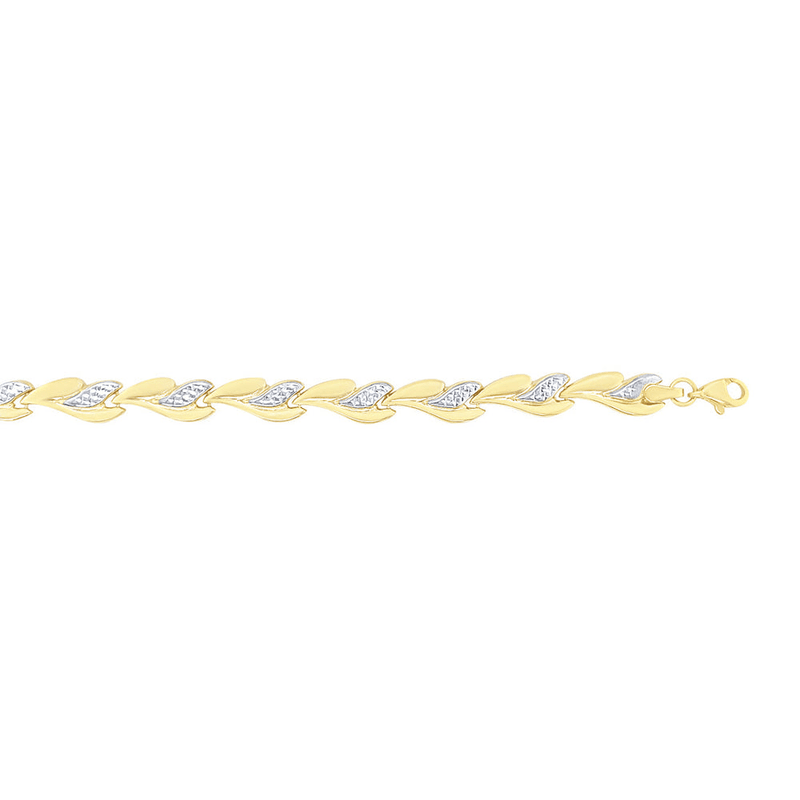 9ct Yellow Gold Silver Infused Two Tone Fancy Bracelet Bevilles Jewellers 