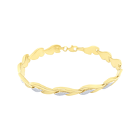 9ct Yellow Gold Silver Infused Two Tone Fancy Bracelet Bevilles Jewellers 