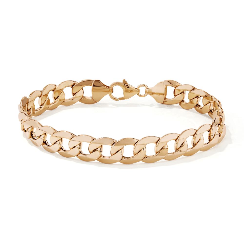 21cm Curb Bracelet in 9kt Yellow Bonded Gold Bracelets Bevilles 