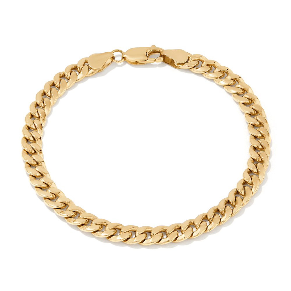 21cm Curb Bracelet in 9kt Bonded Gold Silver Filled Bracelets Bevilles 