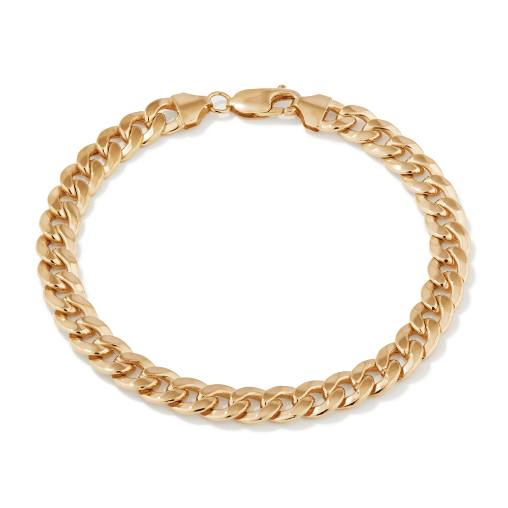 21cm Curb Bracelet in 9kt Yellow Bonded Gold Bracelets Bevilles 