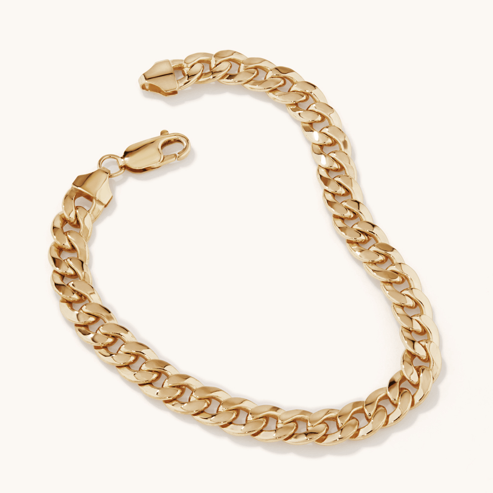 21cm Curb Bracelet in 9kt Yellow Bonded Gold Bracelets Bevilles 