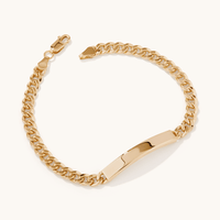 21cm Curb I.D. Bracelet in 9kt Yellow Bonded Gold Bracelets Bevilles 