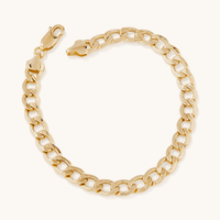 21cm Curb Bracelet in 9kt Bonded Gold Silver Filled Bracelets Bevilles 