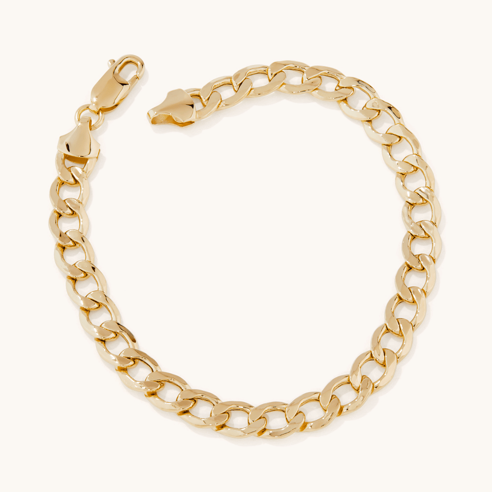 21cm Curb Bracelet in 9kt Bonded Gold Silver Filled Bracelets Bevilles 
