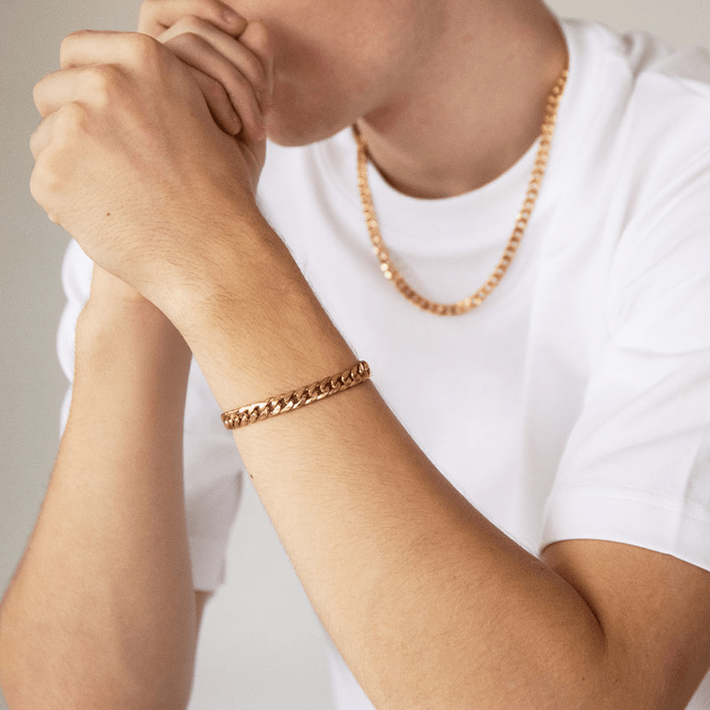 22cm Curb Bracelet in 9kt Bonded Gold Silver Filled Bracelets Bevilles 