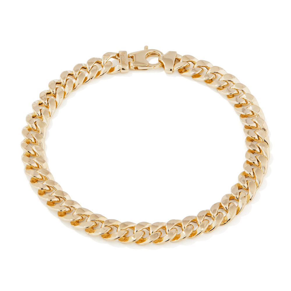 22cm Flat Curb Bracelet in 9kt Bonded Gold Silver Filled Bracelets Bevilles 