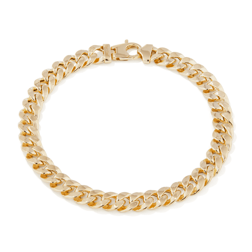 22cm Flat Curb Bracelet in 9kt Bonded Gold Silver Filled Bracelets Bevilles 
