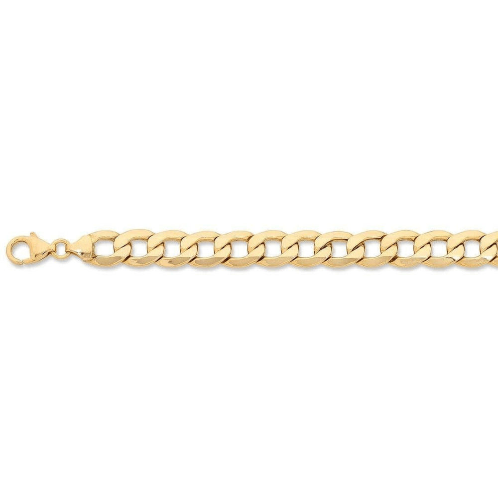 21cm Curb Bracelet in 9kt Yellow Gold Bracelets Bevilles 