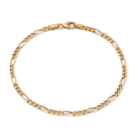 19cm Figaro Bracelet in 9kt Bonded Gold Silver Filled Bracelets Bevilles 