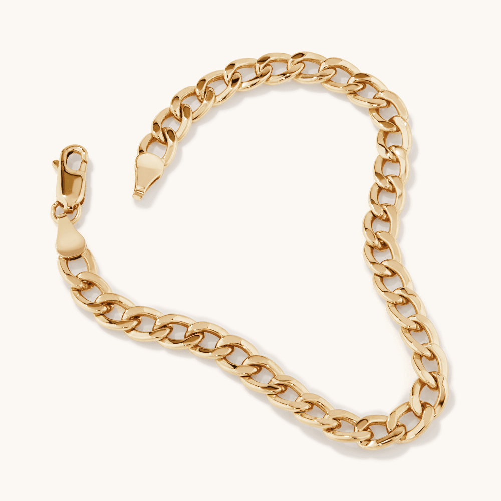 19cm Curb Bracelet in 9kt Yellow Bonded Gold Bracelets Bevilles 