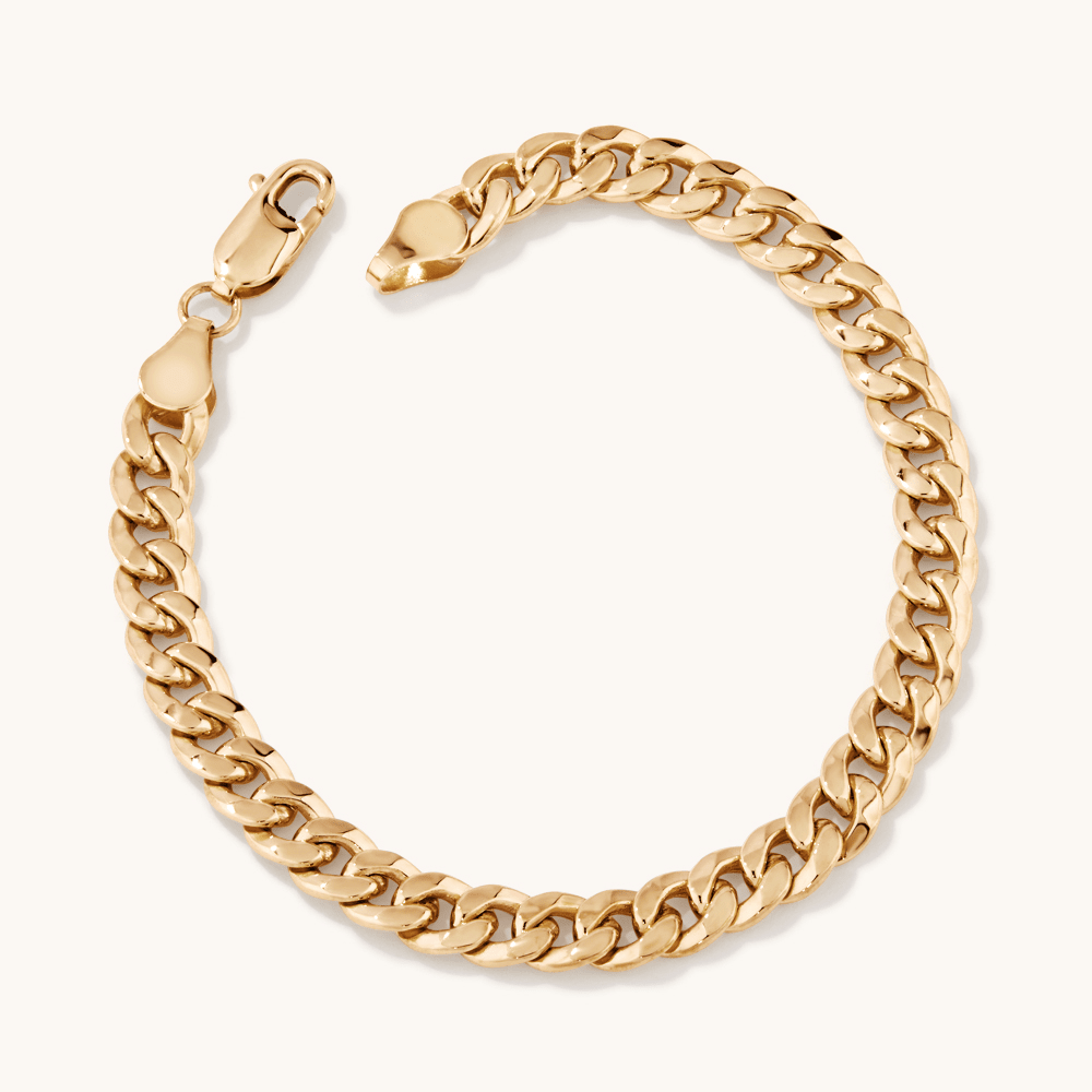 19cm Curb Bracelet in 9kt Bonded Gold Silver Filled Bracelets Bevilles 