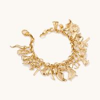 19cm Chunky Charm Bracelet in 9kt Bonded Gold Silver Filled Bracelets Bevilles 