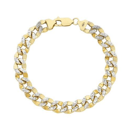 9kt Gold Two Tone Bonded Curb Bracelet Bracelets Bevilles 