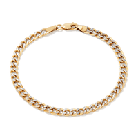 19cm Diamond Cut Curb Bracelet in 9kt and Bonded Gold Silver Filled Bracelets Bevilles 
