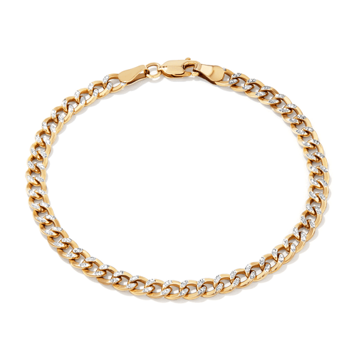 19cm Diamond Cut Curb Bracelet in 9kt and Bonded Gold Silver Filled Bracelets Bevilles 