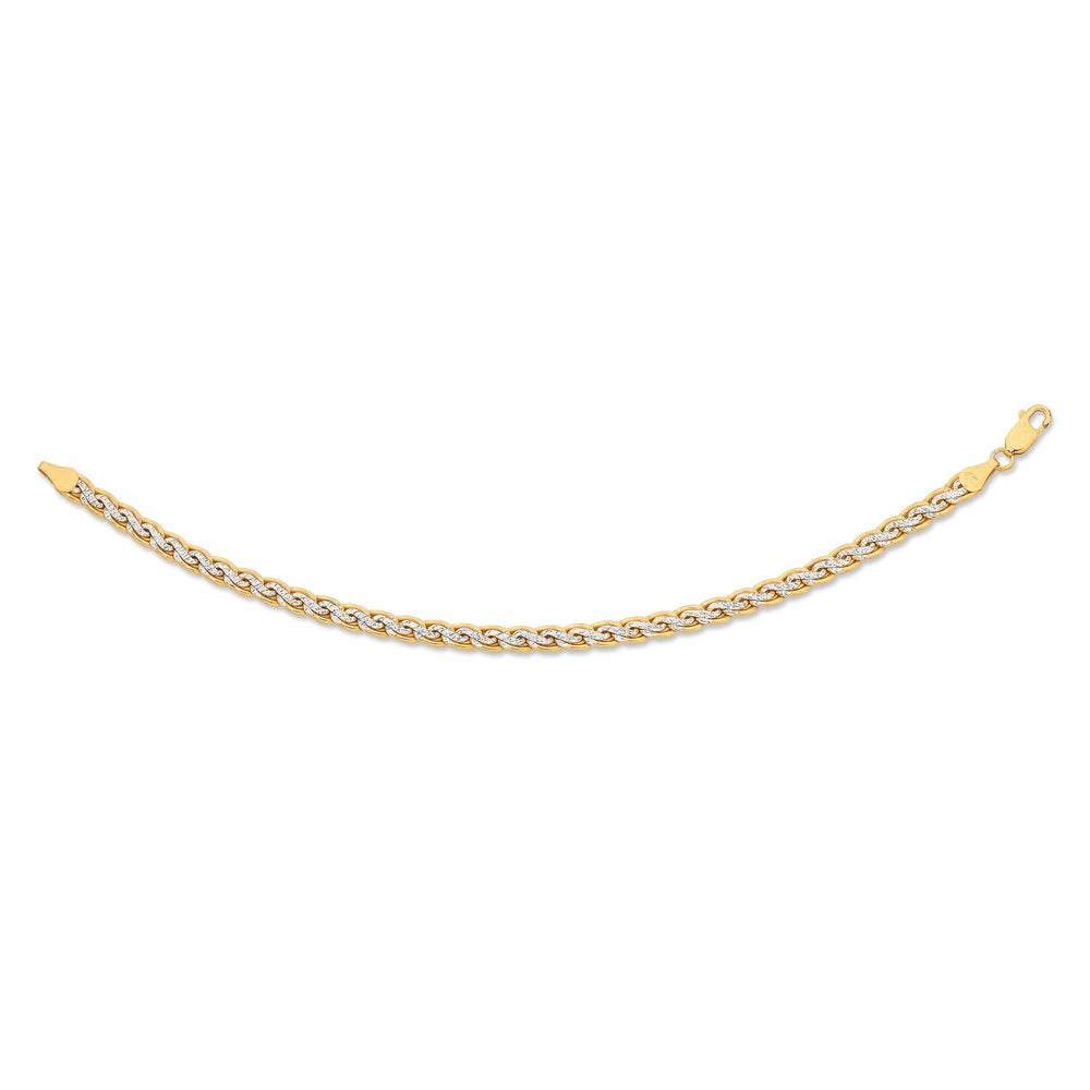 9kt Two Tone Bonded Diamond Cut Bracelet Bracelets Bevilles 